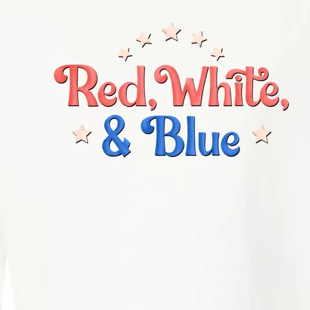 Red White And Blue 4th Of July Holiday Cropped Pullover Crew