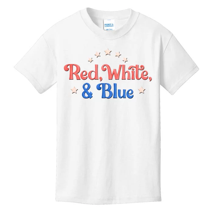 Red White And Blue 4th Of July Holiday Kids T-Shirt