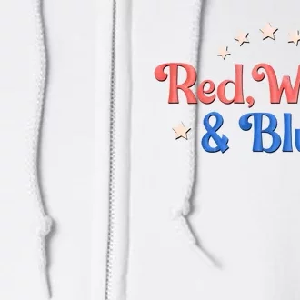 Red White And Blue 4th Of July Holiday Full Zip Hoodie