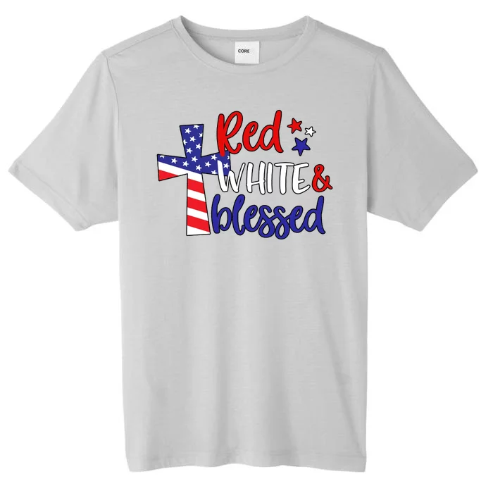 Red White And Blessed Usa Cross Celebration ChromaSoft Performance T-Shirt