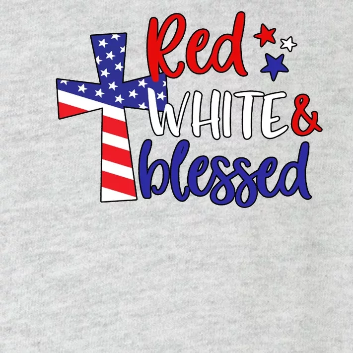 Red White And Blessed Usa Cross Celebration Toddler Long Sleeve Shirt