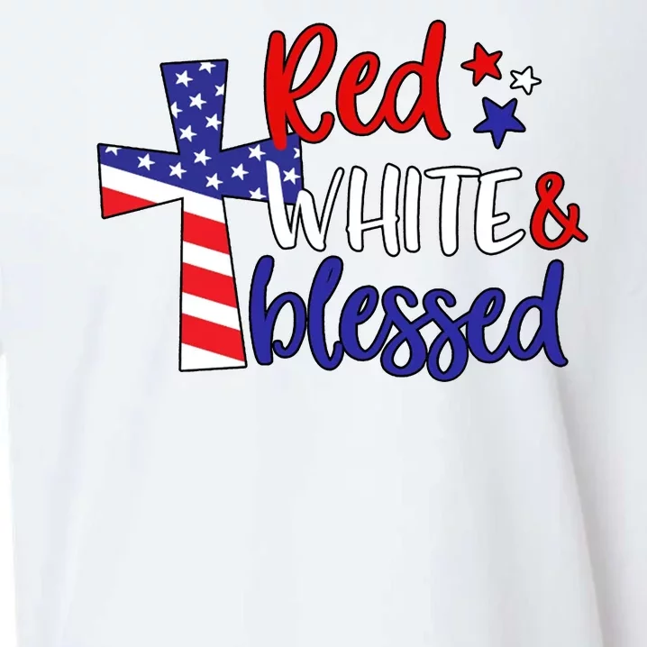 Red White And Blessed Usa Cross Celebration Sueded Cloud Jersey T-Shirt