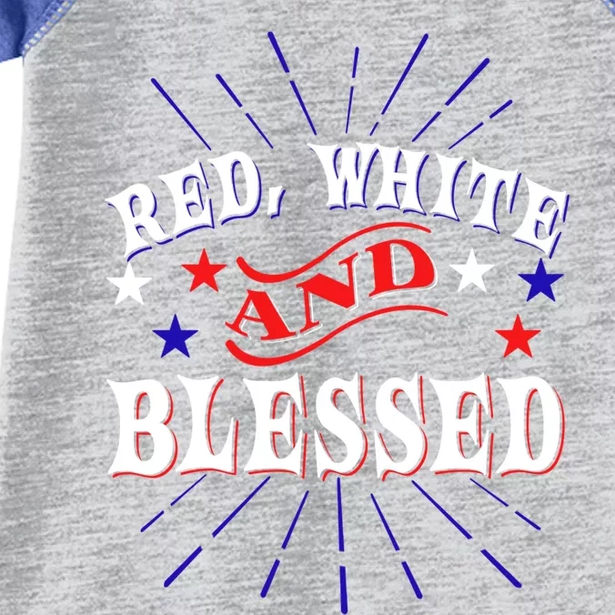 Red White And Blessed Gift Infant Baby Jersey Bodysuit