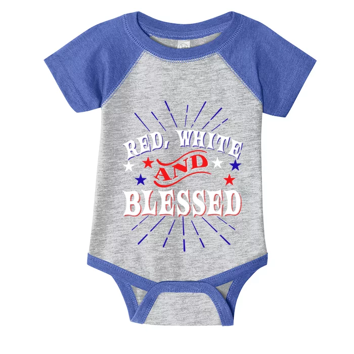 Red White And Blessed Gift Infant Baby Jersey Bodysuit