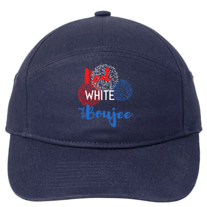 Red White And Boujee 4th Of July Quote Fireworks America Gift 7-Panel Snapback Hat