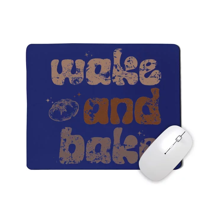 Retro Wake And Bake Funny Sourdough Starter Bread Baking Mousepad