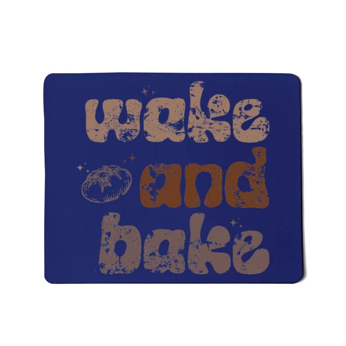 Retro Wake And Bake Funny Sourdough Starter Bread Baking Mousepad