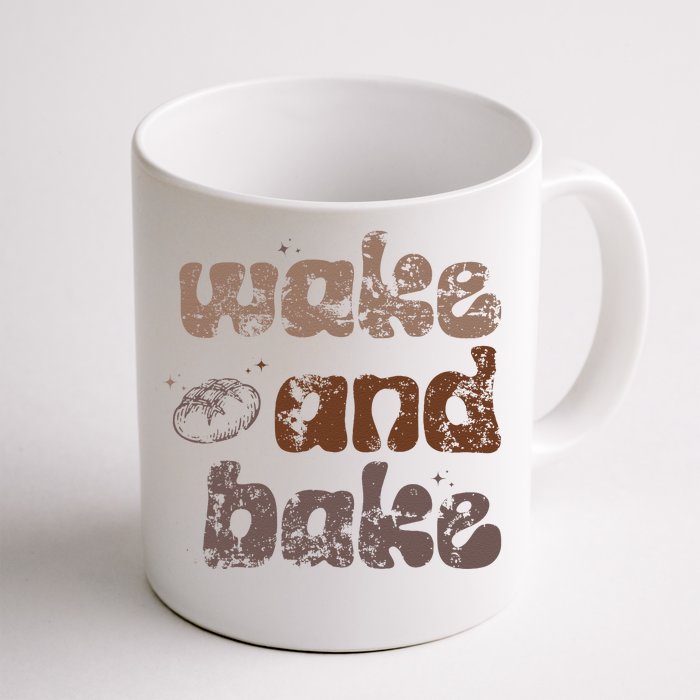 Retro Wake And Bake Funny Sourdough Starter Bread Baking Front & Back Coffee Mug