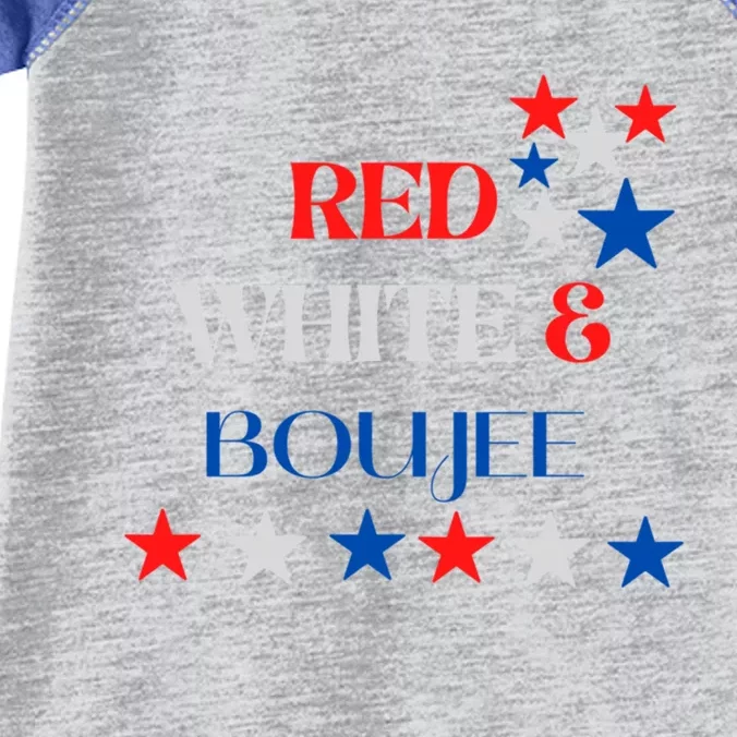 Red White And Boujee Fourth Of July Gift Infant Baby Jersey Bodysuit