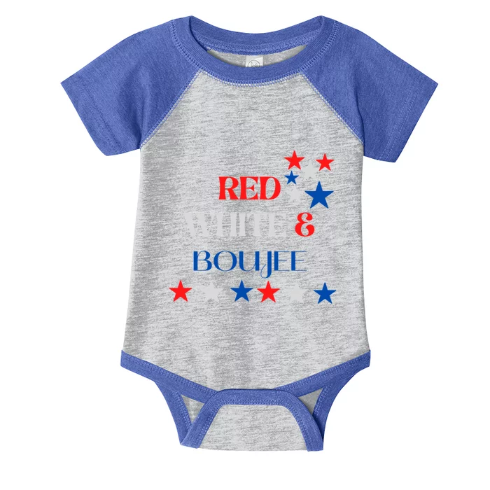 Red White And Boujee Fourth Of July Gift Infant Baby Jersey Bodysuit