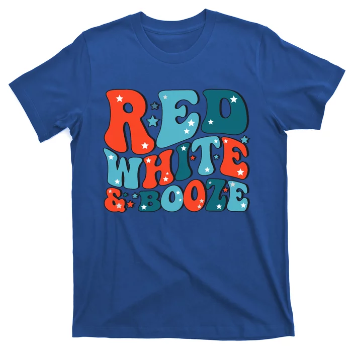 Red White And Booze Summer Funny Ing 4Th Of July Usa Flag Gift T-Shirt