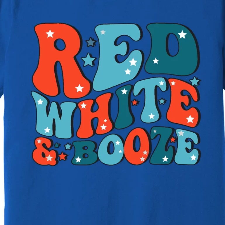 Red White And Booze Summer Funny Ing 4Th Of July Usa Flag Gift Premium T-Shirt