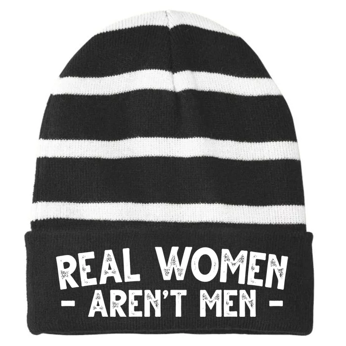 Real Women Aren't Men Striped Beanie with Solid Band