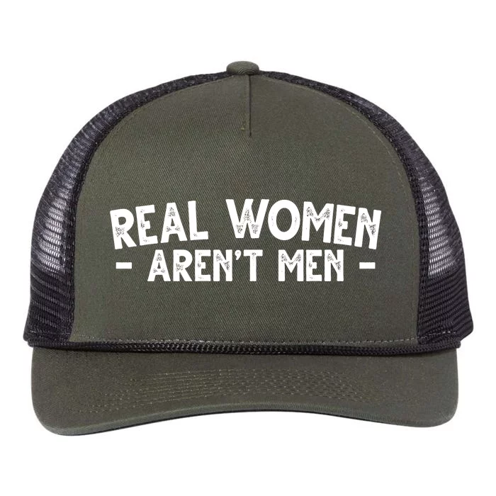 Real Women Aren't Men Retro Rope Trucker Hat Cap