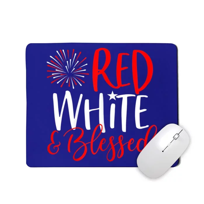 Red White And Blessed Great Gift 4th Of July Cute Patriotic America Funny Gift Mousepad