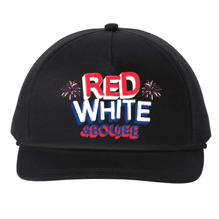 Red White And Boujee 4th July Gift Snapback Five-Panel Rope Hat