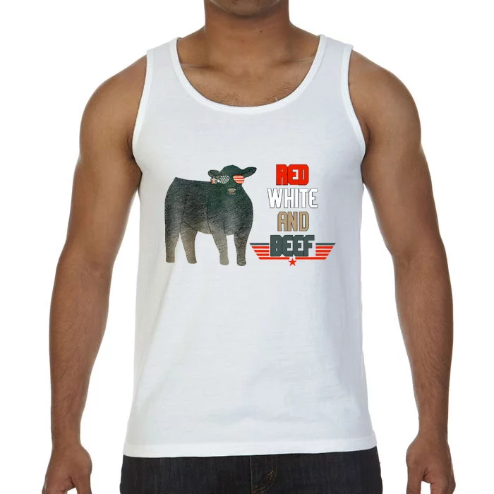 Red White And Funny Beef 4th Of July Comfort Colors® Tank Top