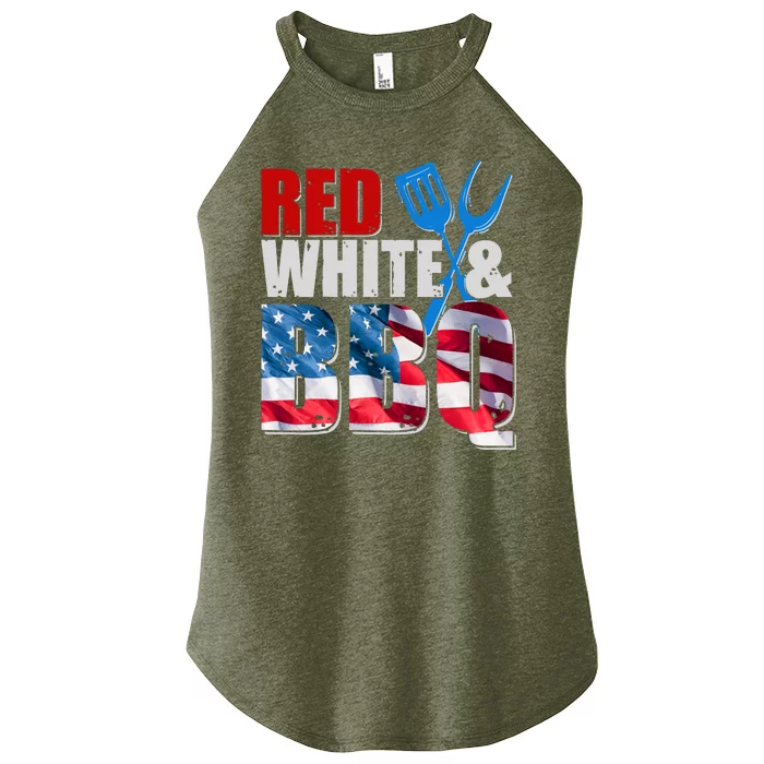 Red White And BBQ American USA Flag Women’s Perfect Tri Rocker Tank