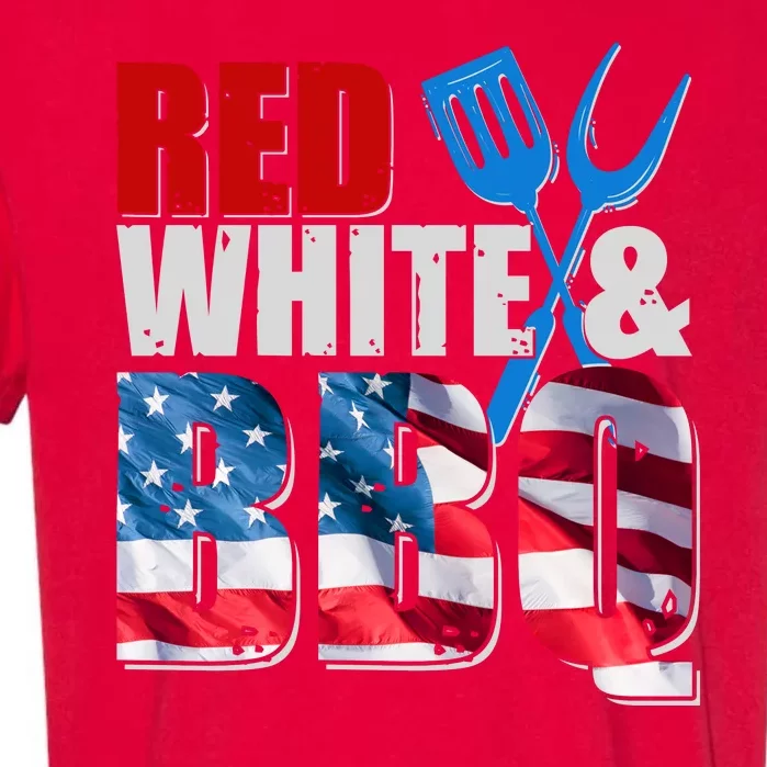 Red White And BBQ American USA Flag Garment-Dyed Heavyweight T-Shirt