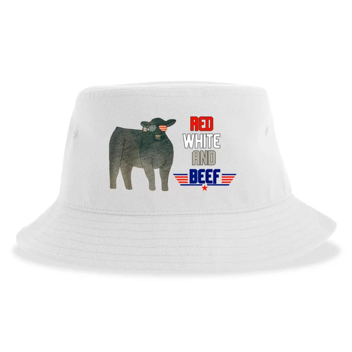 Red White And Beef Sustainable Bucket Hat