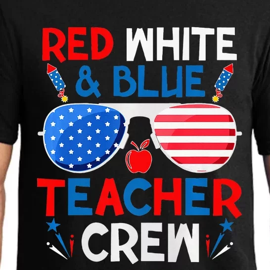 Red White And Blue Teacher Crew 4th Of July Sunglasses Pajama Set