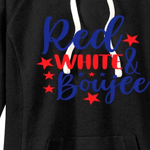 Red White And Boujee Freedom 4th Of July Funny Gift Women's Fleece Hoodie