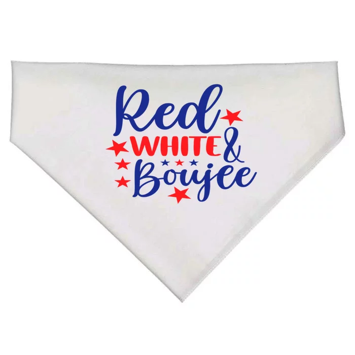 Red White And Boujee Freedom 4th Of July Funny Gift USA-Made Doggie Bandana