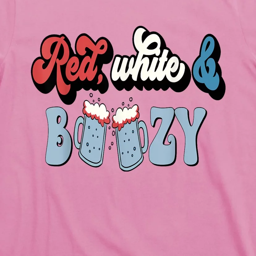 Red White And Boozy Celebrate America Drinking 4th Of July T-Shirt