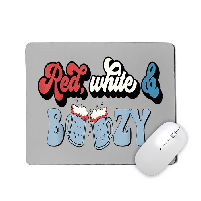 Red White And Boozy Celebrate America Drinking 4th Of July Mousepad