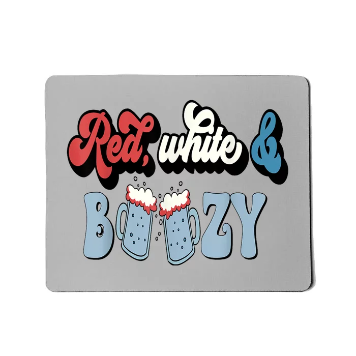 Red White And Boozy Celebrate America Drinking 4th Of July Mousepad