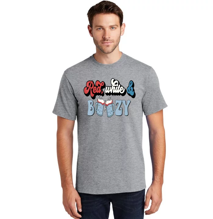 Red White And Boozy Celebrate America Drinking 4th Of July Tall T-Shirt