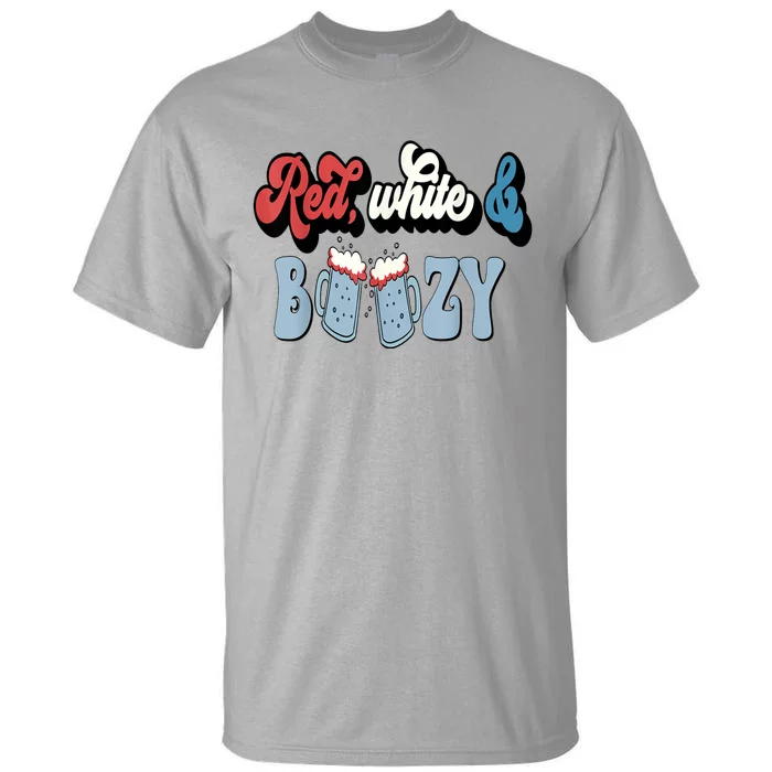 Red White And Boozy Celebrate America Drinking 4th Of July Tall T-Shirt