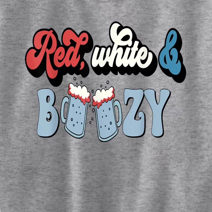 Red White And Boozy Celebrate America Drinking 4th Of July Kids Sweatshirt