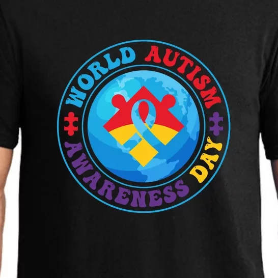 Ribbon World Autism Awareness Day Pajama Set