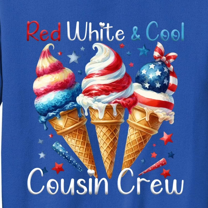 Red White And Cool Cousin Crew 4th Of July Us American Flag Gift Sweatshirt