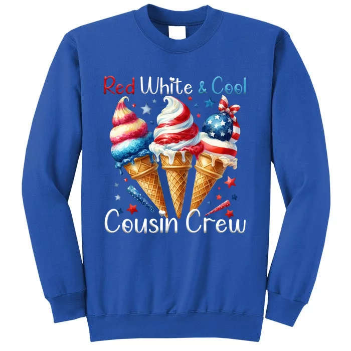 Red White And Cool Cousin Crew 4th Of July Us American Flag Gift Sweatshirt