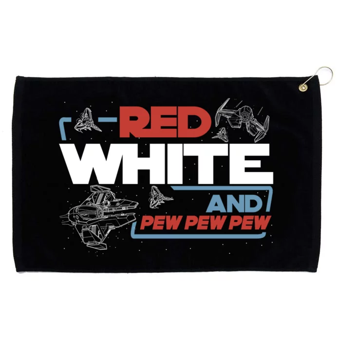 Red White And Pew Pew Pew Star Movie Wars 4th Of July American Patrioti Grommeted Golf Towel