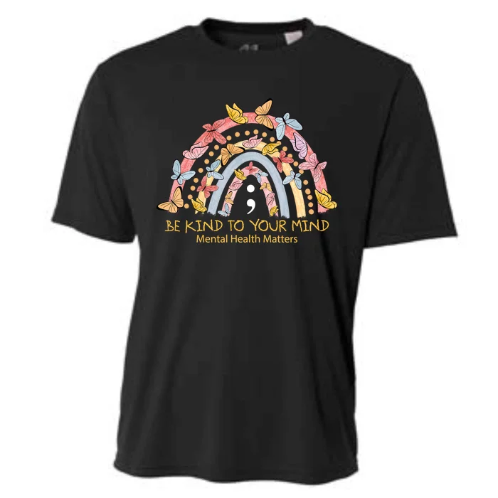 Rainbow With Butterflies Mental Health Awareness Gift Cooling Performance Crew T-Shirt