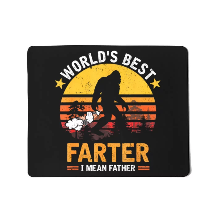 Retro Worlds Best Farter I Mean Father Bigfoot Fathers Day Mousepad