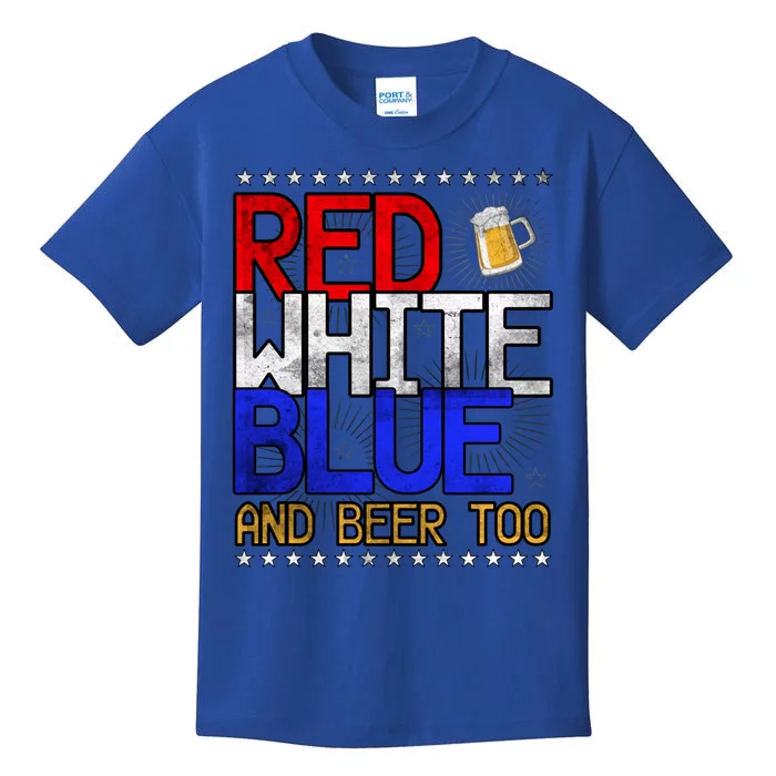 Red White Blue National Beer Day Gift Kids T-Shirt