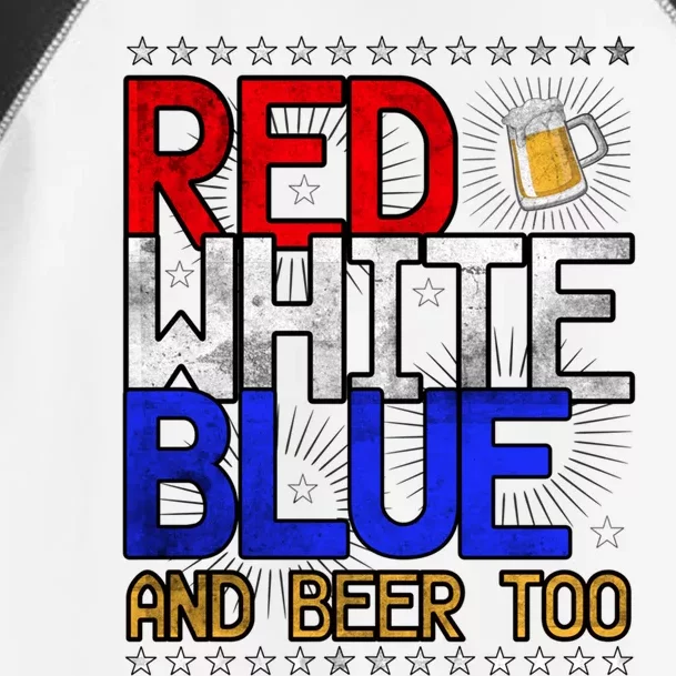 Red White Blue National Beer Day Gift Toddler Fine Jersey T-Shirt