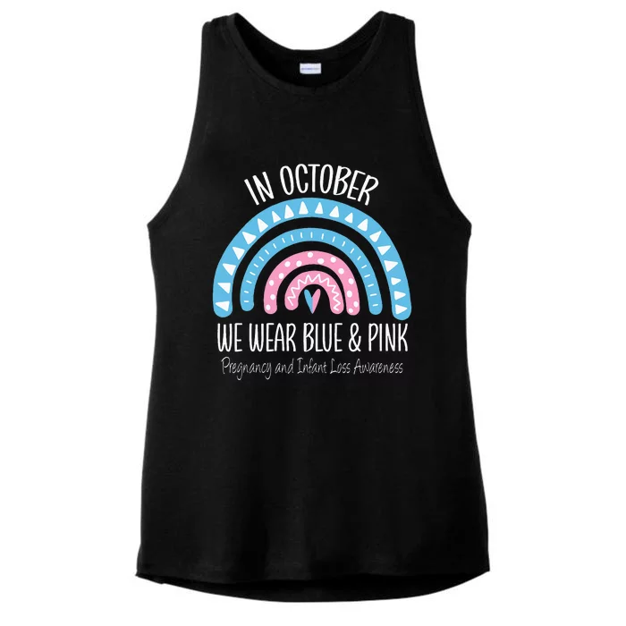 Rainbow Wear Blue Pink Pregnancy And Infant Loss Awareness Ladies Tri-Blend Wicking Tank