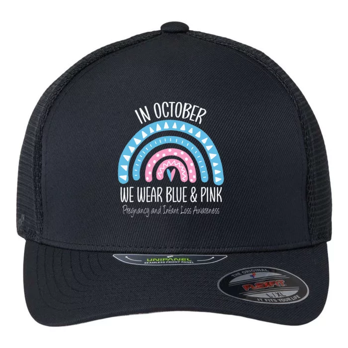 Rainbow Wear Blue Pink Pregnancy And Infant Loss Awareness Flexfit Unipanel Trucker Cap