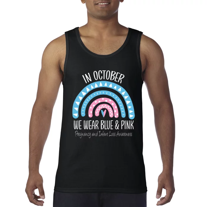 Rainbow Wear Blue Pink Pregnancy And Infant Loss Awareness Tank Top