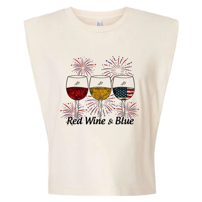 Red Wine & Blue Garment-Dyed Women's Muscle Tee