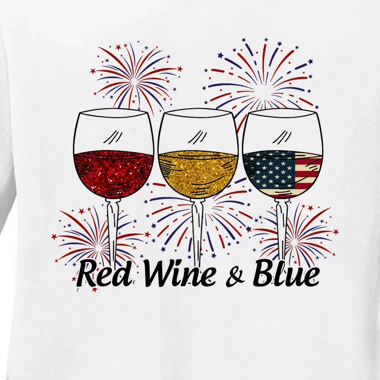 Red Wine & Blue Ladies Long Sleeve Shirt