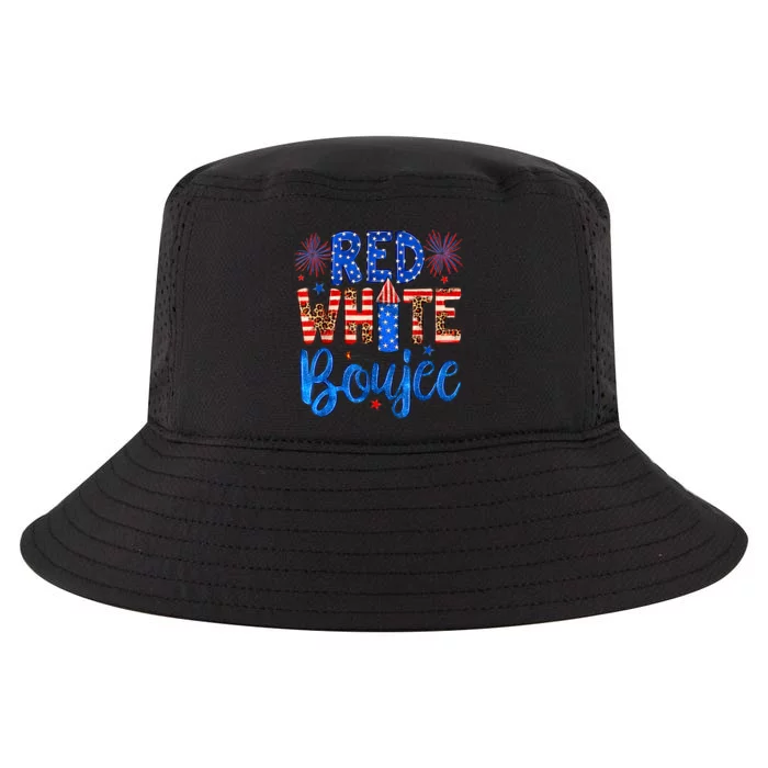 Red White & Boujee Summer Funny Drinking 4th of July US Flag Cool Comfort Performance Bucket Hat