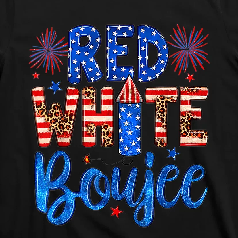 Red White & Boujee Summer Funny Drinking 4th of July US Flag T-Shirt