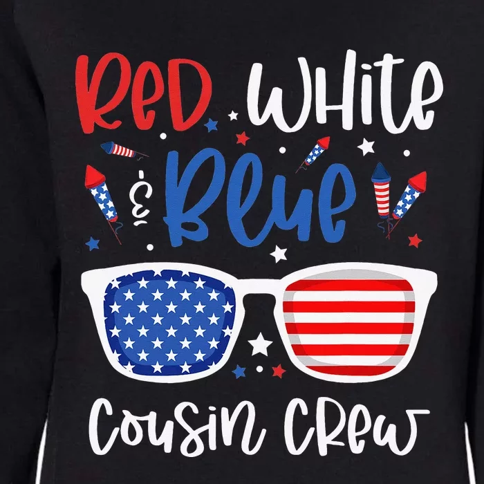 Red White & Blue Cousin Crew 4th of July USA Sunglasses Womens California Wash Sweatshirt