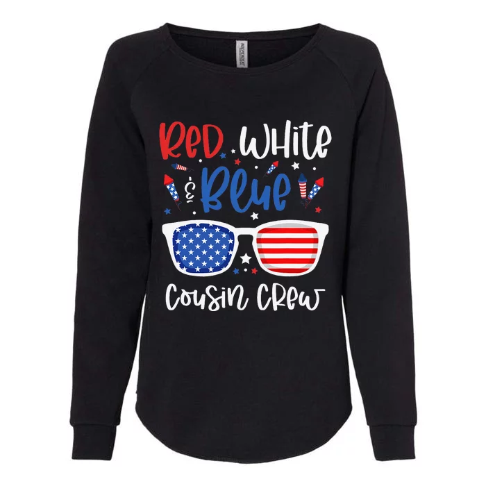 Red White & Blue Cousin Crew 4th of July USA Sunglasses Womens California Wash Sweatshirt